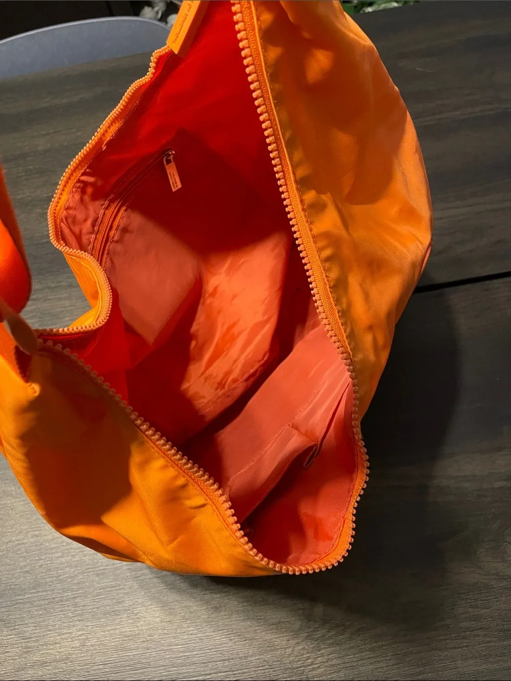United Colors Of Benetton Orange Nylon Hobo Satchel
